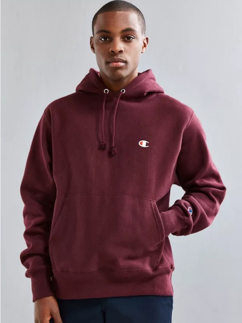 Champion Men's Burgundy Hoodie Sweatshirt